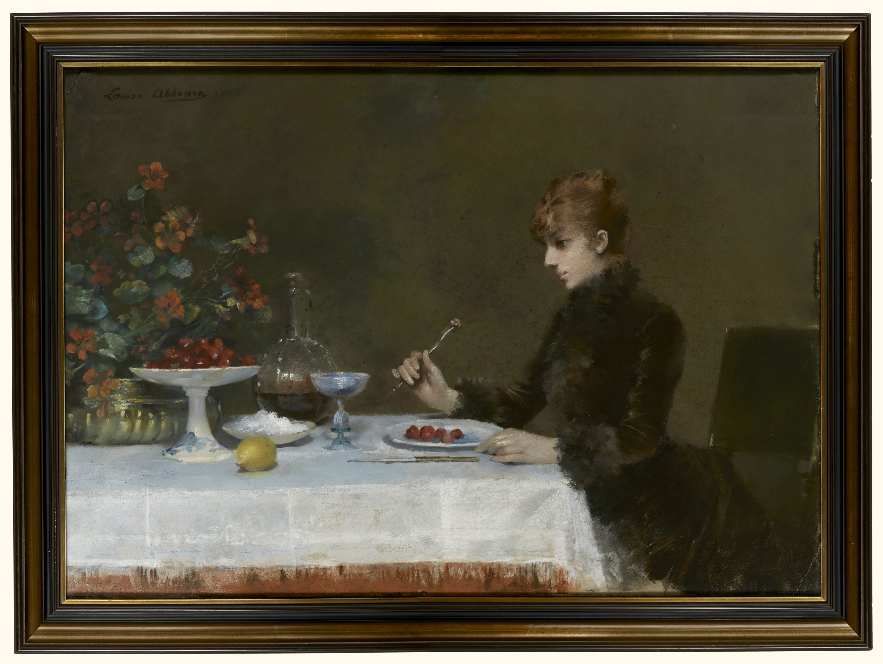 Louise Abbéma, Sarah Bernhardt à table, PPP5749