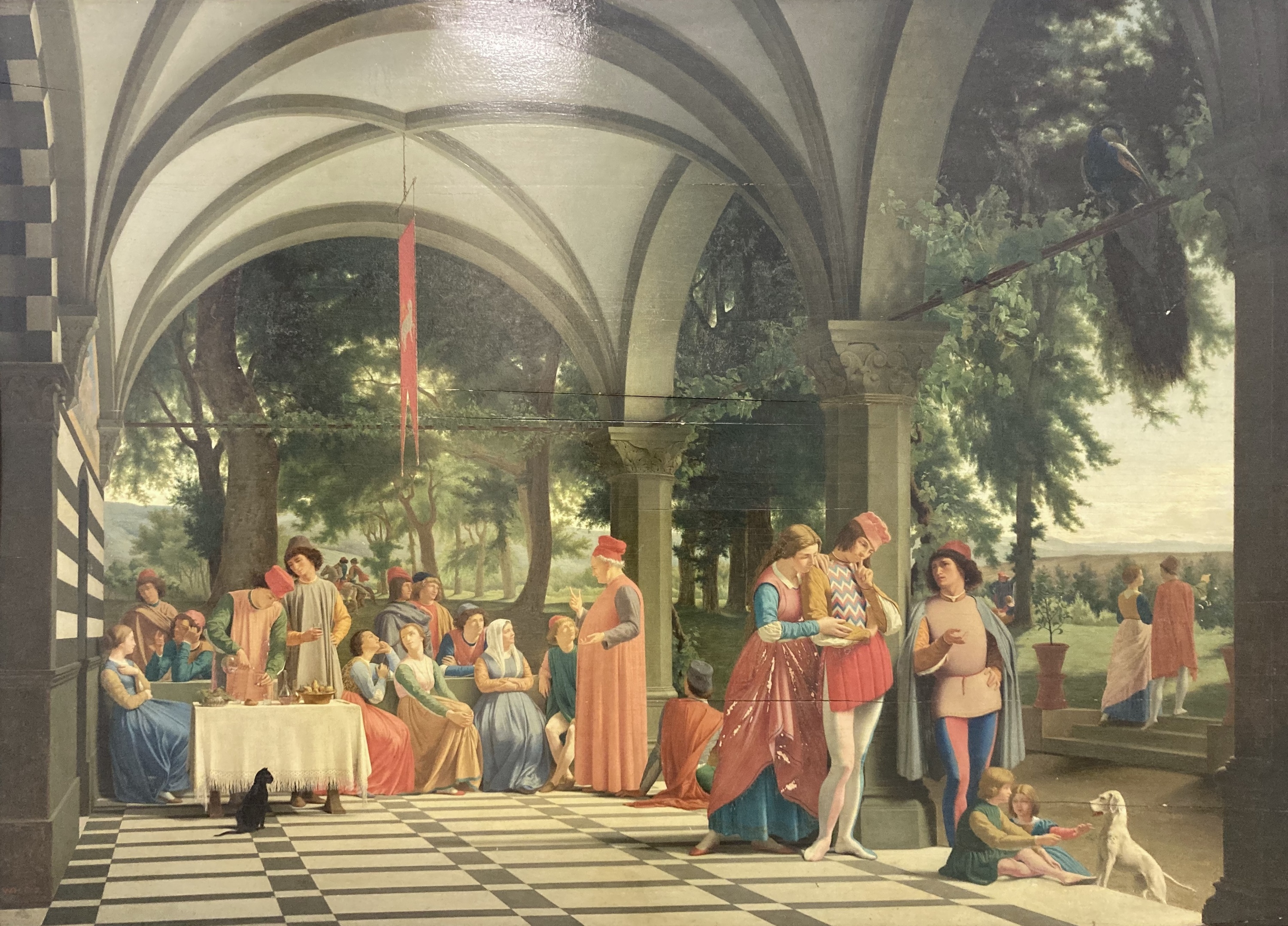 Haussoullier, Personnages sous un portique. Composition dans le style de la Renaissance italienne