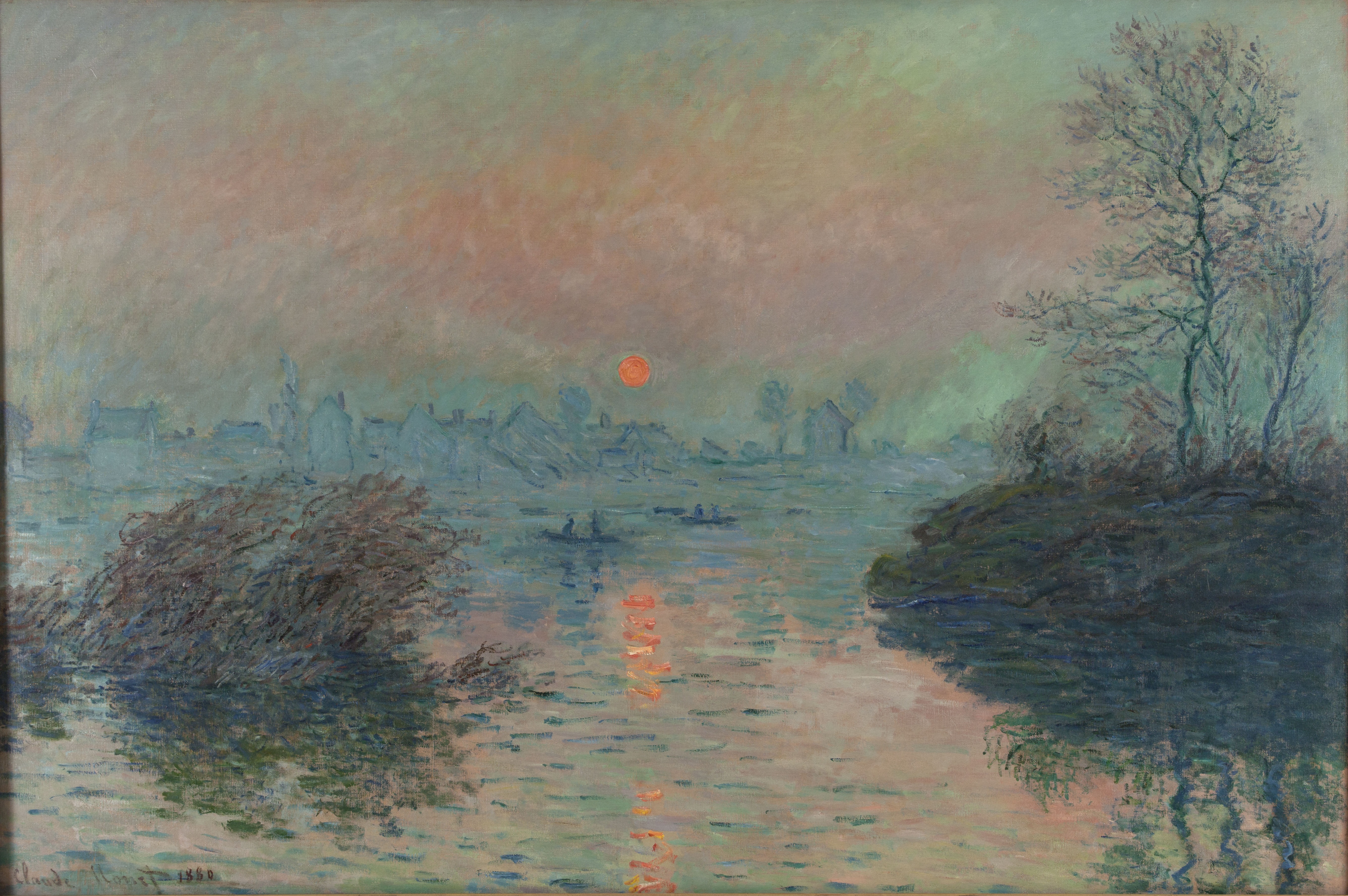 Monet, Soleil couchant à Lavacourt