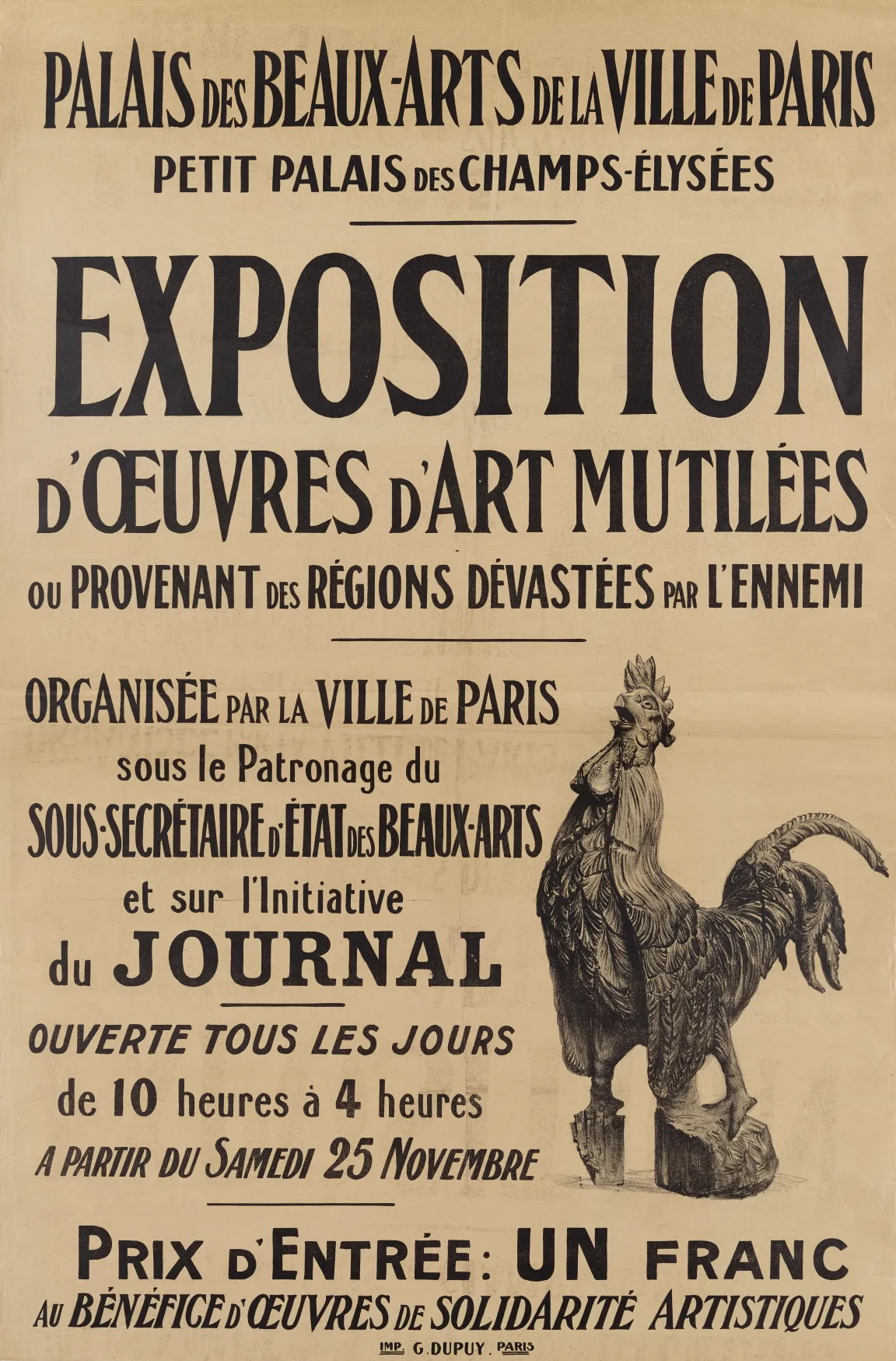 Affiche de l'Exposition d'œuvres d'art mutilées (1916)