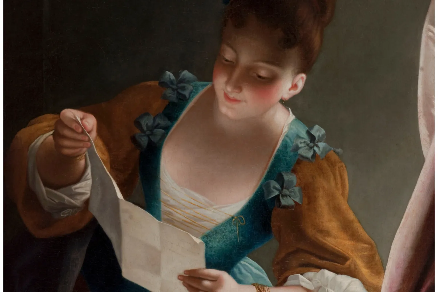 Jeune femme lisant une lettre, d'après Raoux
