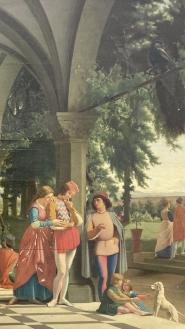 William Haussoullier, Personnages sous un portique. Composition dans le style de la Renaissance italienne