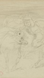 Edgar Degas, étude d'après "Le Combat du Giaour et du Pacha" de Delacroix