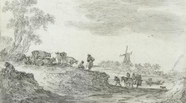 Van Goyen, Paysage de dunes avec un moulin, DDUT2190