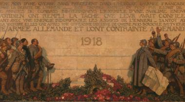 Leroux, Panneau central du triptyque "1918" ou Le Dernier communiqué