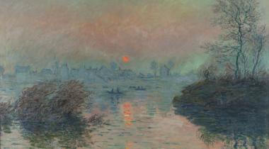 Monet, Soleil couchant sur la Seine à Lavacourt, effet d'hiver, PPP439