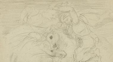 Edgar Degas, étude d'après "Le Combat du Giaour et du Pacha" de Delacroix