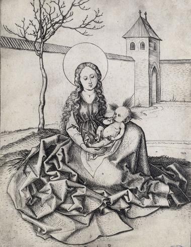 La Vierge assise dans une cour (Bartsch 32)