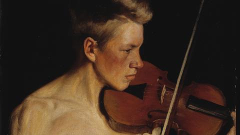 Tableau de Pekka Halonen, représentant un violoniste