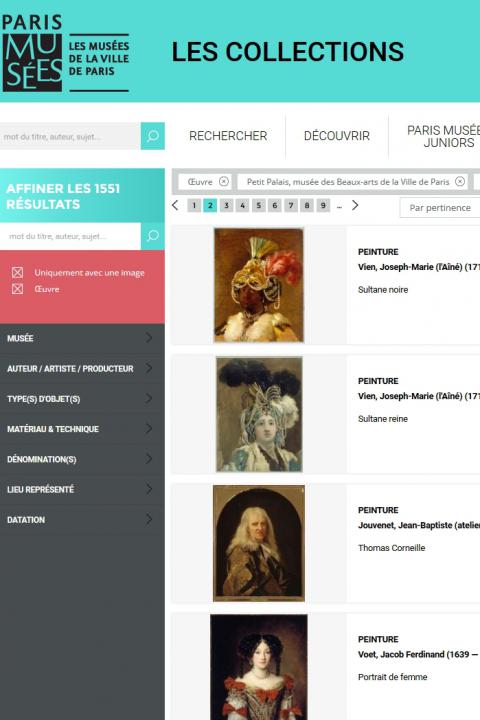 City of Paris municipal collection's website