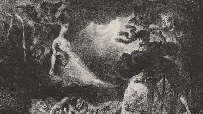 Eugène Delacroix, L'ombre de Marguerite apparaissant à Faust, GDUT1835