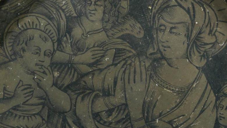 Plaque niellée : Vierge à l’Enfant entourée d’anges