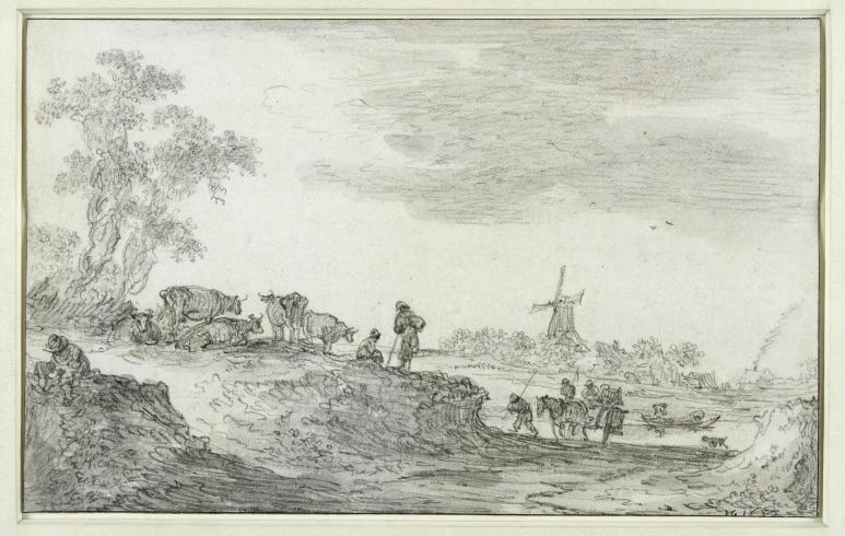 Van Goyen, Paysage de dunes avec un moulin, DDUT2190