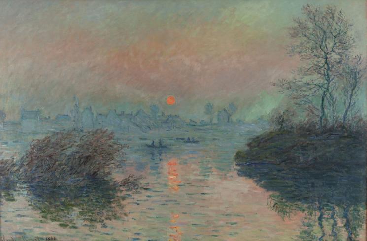 Monet, Soleil couchant sur la Seine à Lavacourt, effet d'hiver, PPP439
