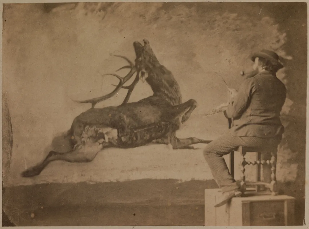 Etienne Carjat, Gustave Courbet peignant "L'Hallali du Cerf"