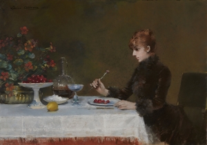 Louise Abbéma, Sarah Bernhardt à table